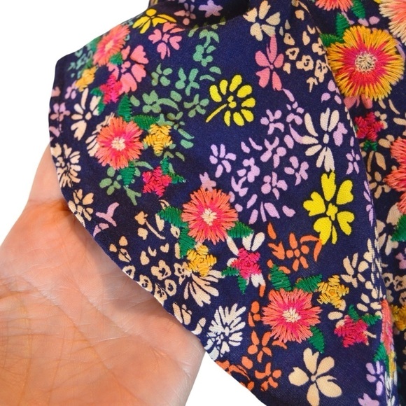 Savanna Jane‎ Embroidered Floral Print Baby Doll Top Flutter Sleeves Small NWT - Picture 4 of 9